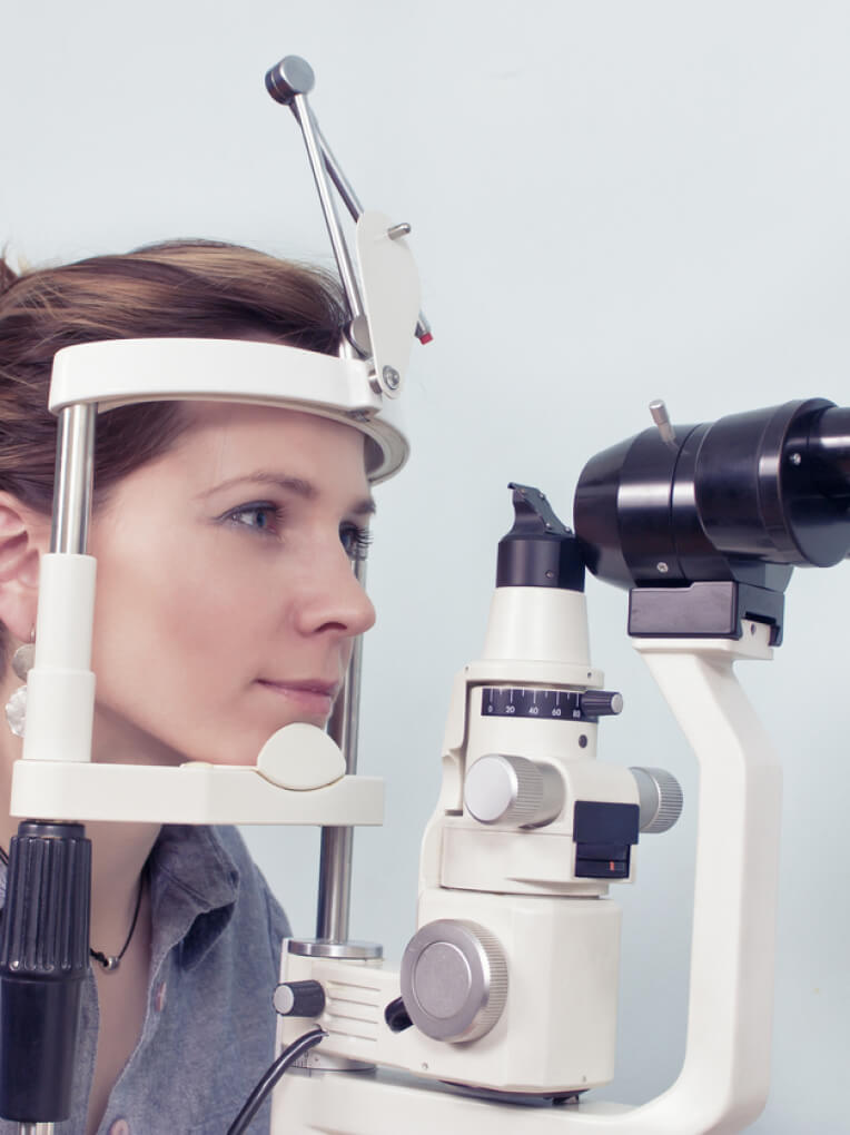 Woman having an eye exam